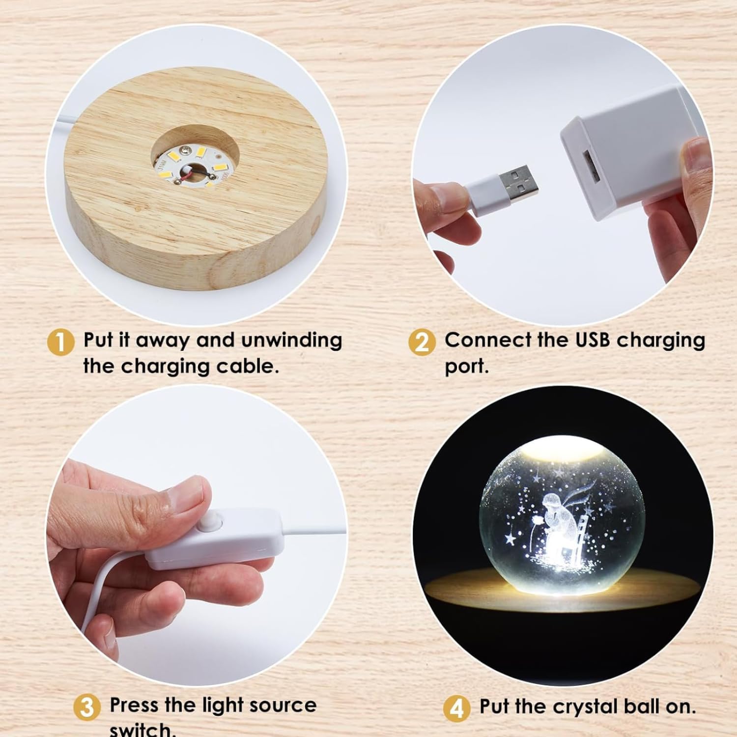 3D Galaxy Space Crystal Ball Night - Dost Mart - G4