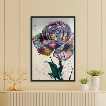 Graffiti Rose Canvas Art | Urban Flower | Wall Art