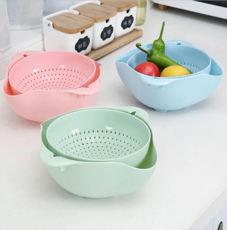 Household Double-layer Kitchen Vegetable Washing Fruit Basket. - Dost Mart - G2