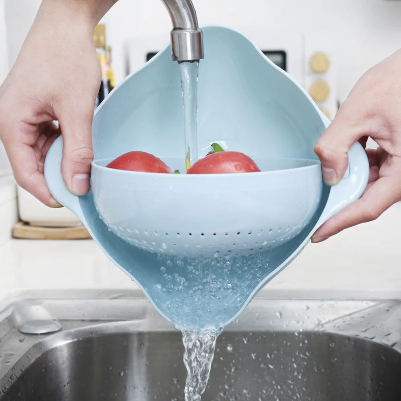 Household Double-layer Kitchen Vegetable Washing Fruit Basket. - Dost Mart