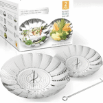 Pack of Two Folding Food Steamer Basket dostmart1