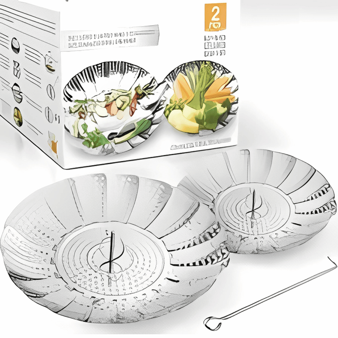 Pack of Two Folding Food Steamer Basket dostmart1