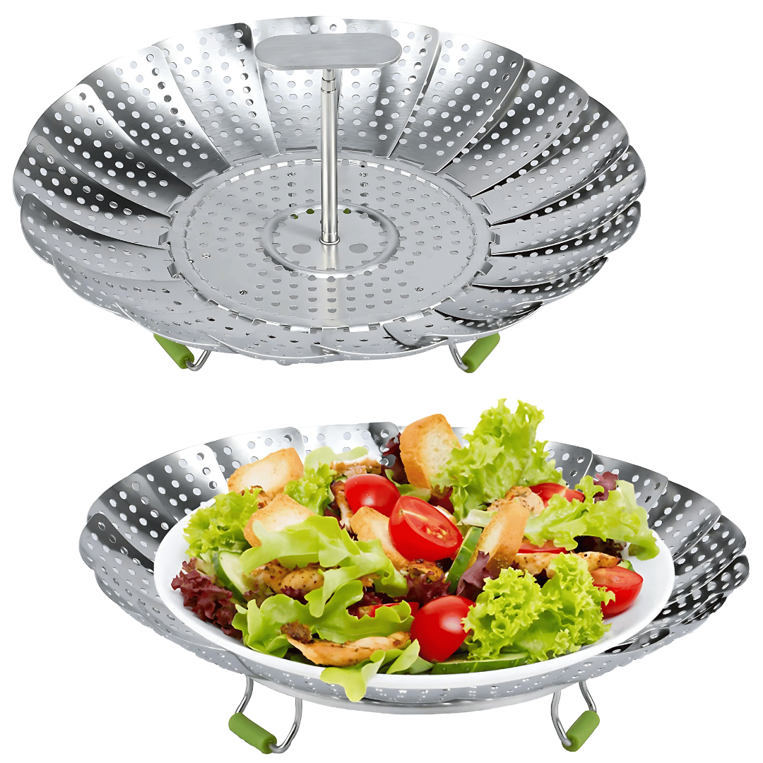 Pack of Two Folding Food Steamer Basket dostmart2