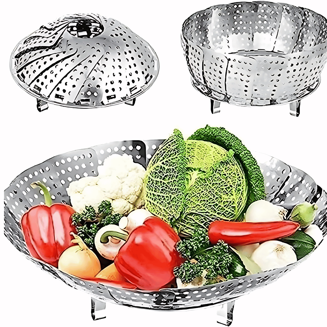 Pack of Two Folding Food Steamer Basket dostmart3