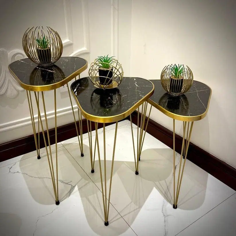 Round Coffee Tables - Set of 3 - Black