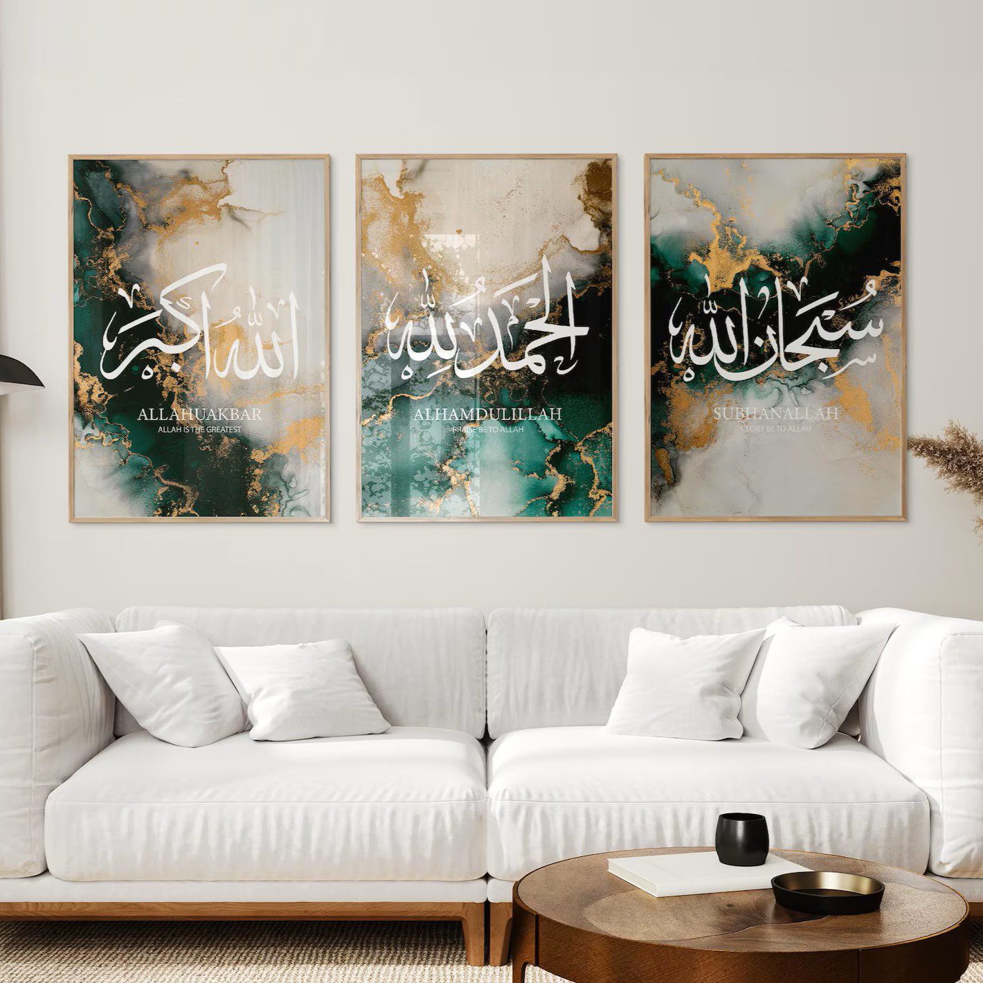 Set of 3 Calligraphy Framed Canvas Wall Art