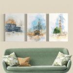 Set of 3 Islamic Framed Canvas | Wall Art