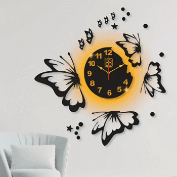 Butterfly Wall Clock 3D